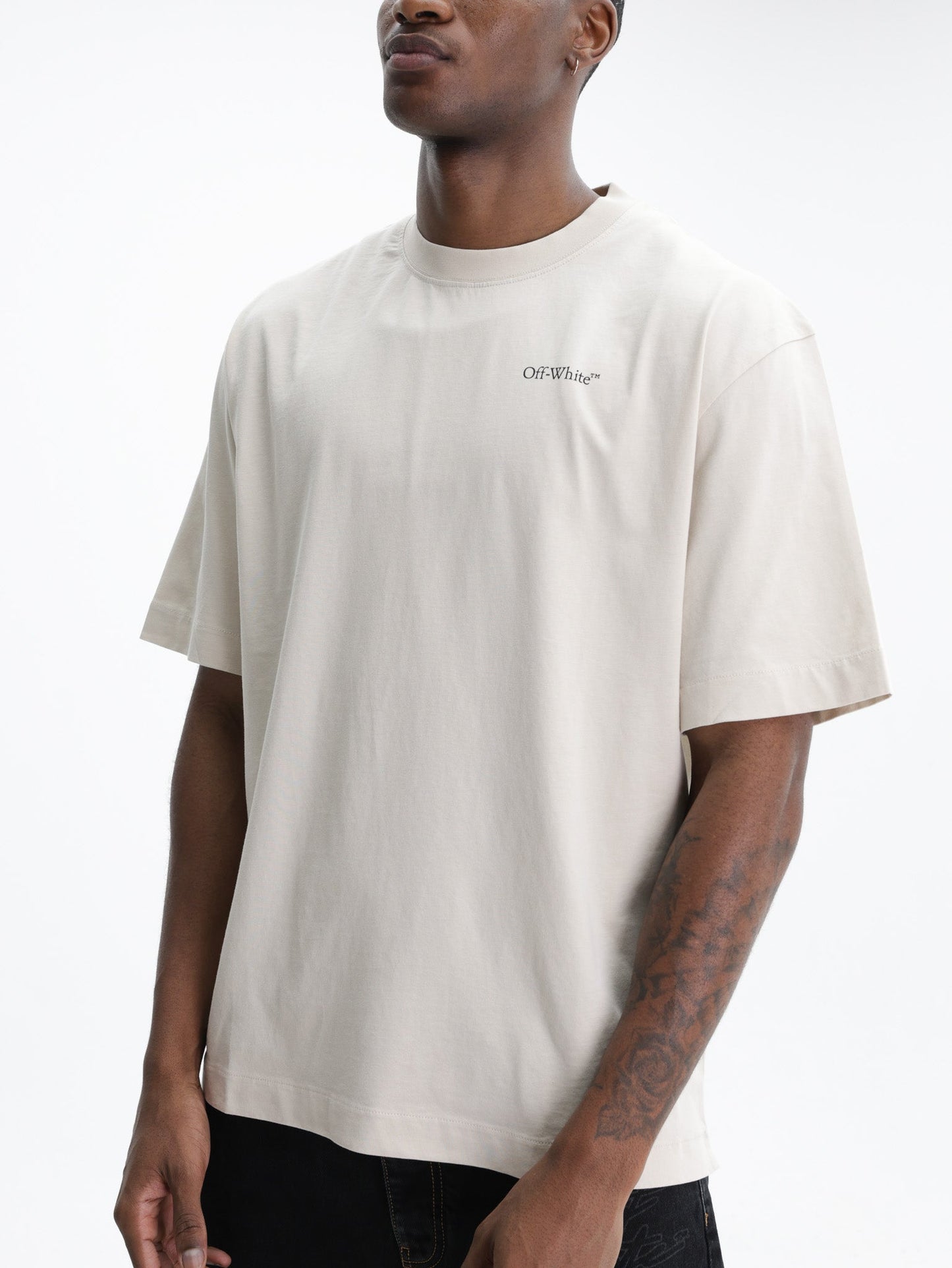 Off - White T-Shirt Half Arrows SS Skate Stone