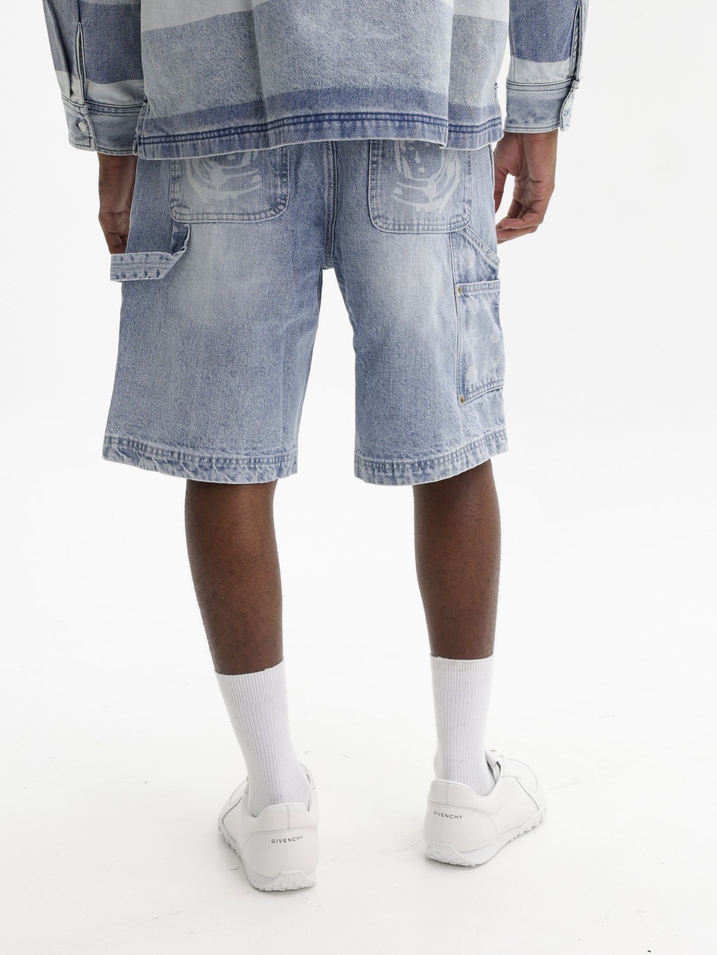 Billionaire Boys Club Denim Shorts Diamonds & Dollars Carpenter Light Wash Blue