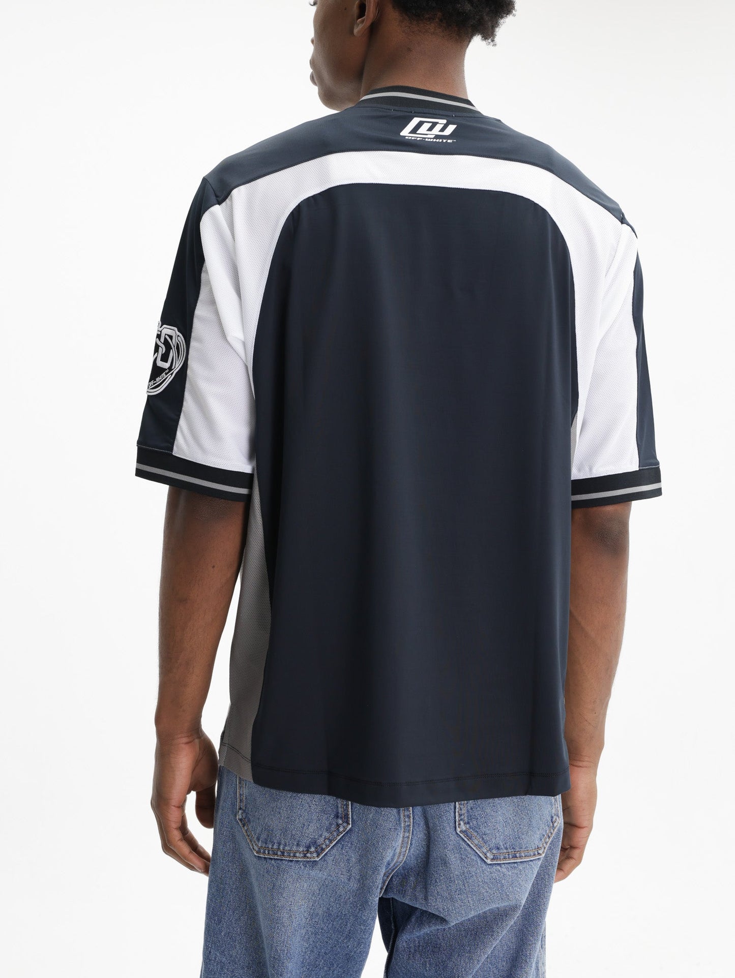 Off - White T-Shirt Soccer V-neck Black