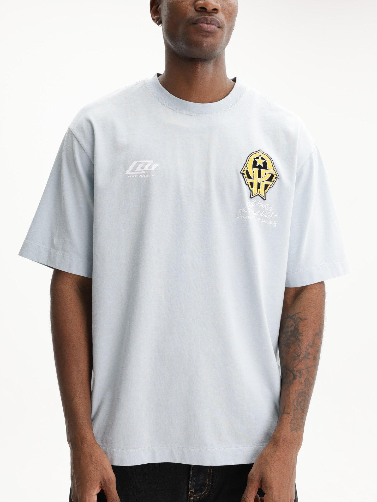 Off - White T-Shirt Sporty 1 Skate SS Light Blue