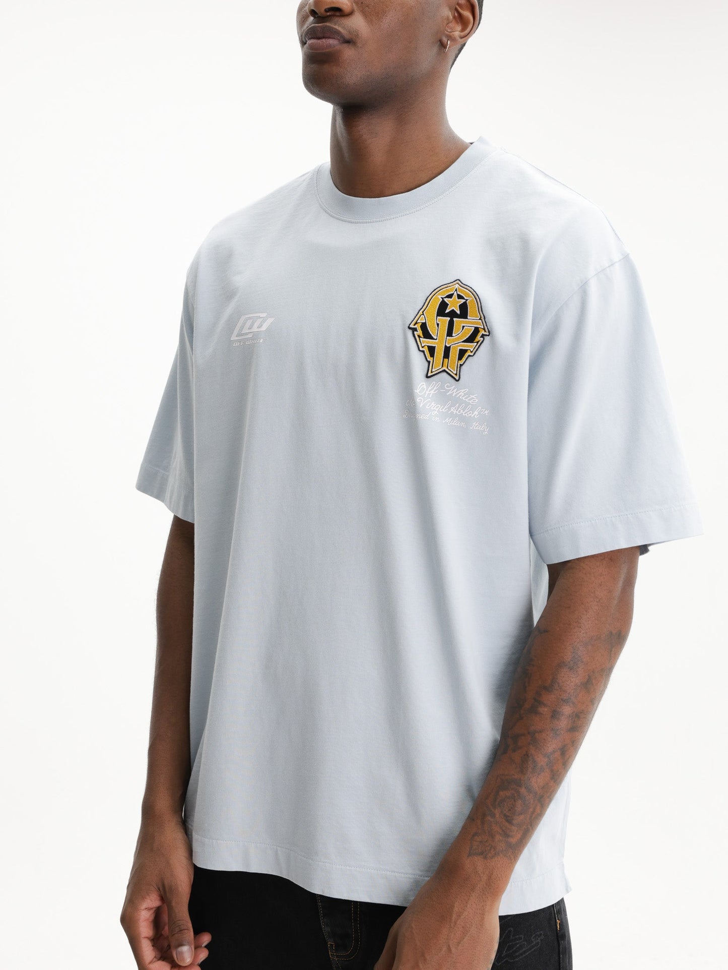 Off - White T-Shirt Sporty 1 Skate SS Light Blue
