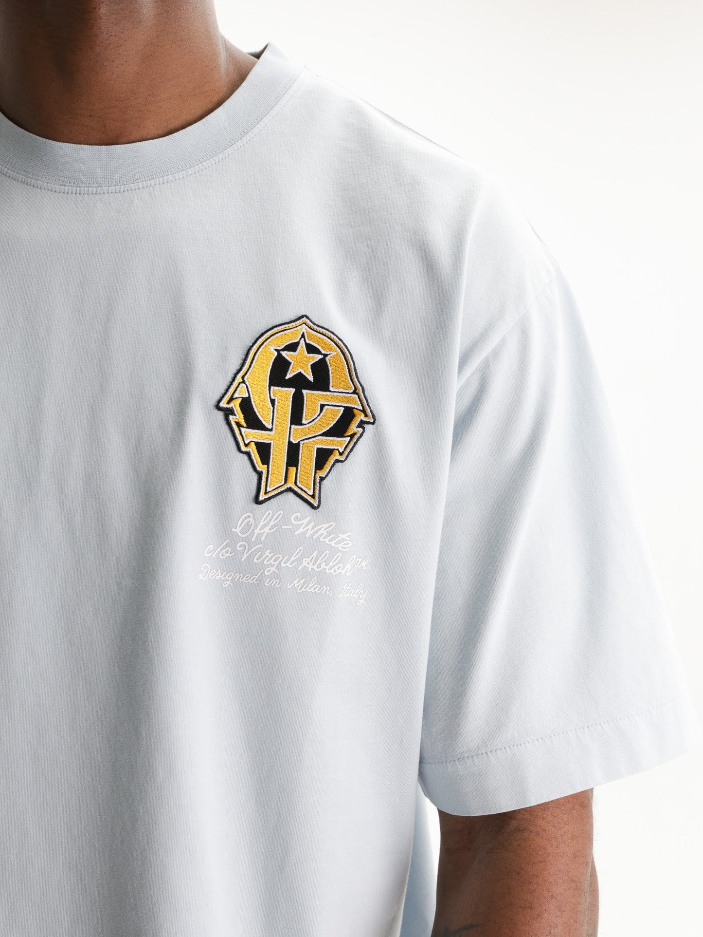 Off - White T-Shirt Sporty 1 Skate SS Light Blue