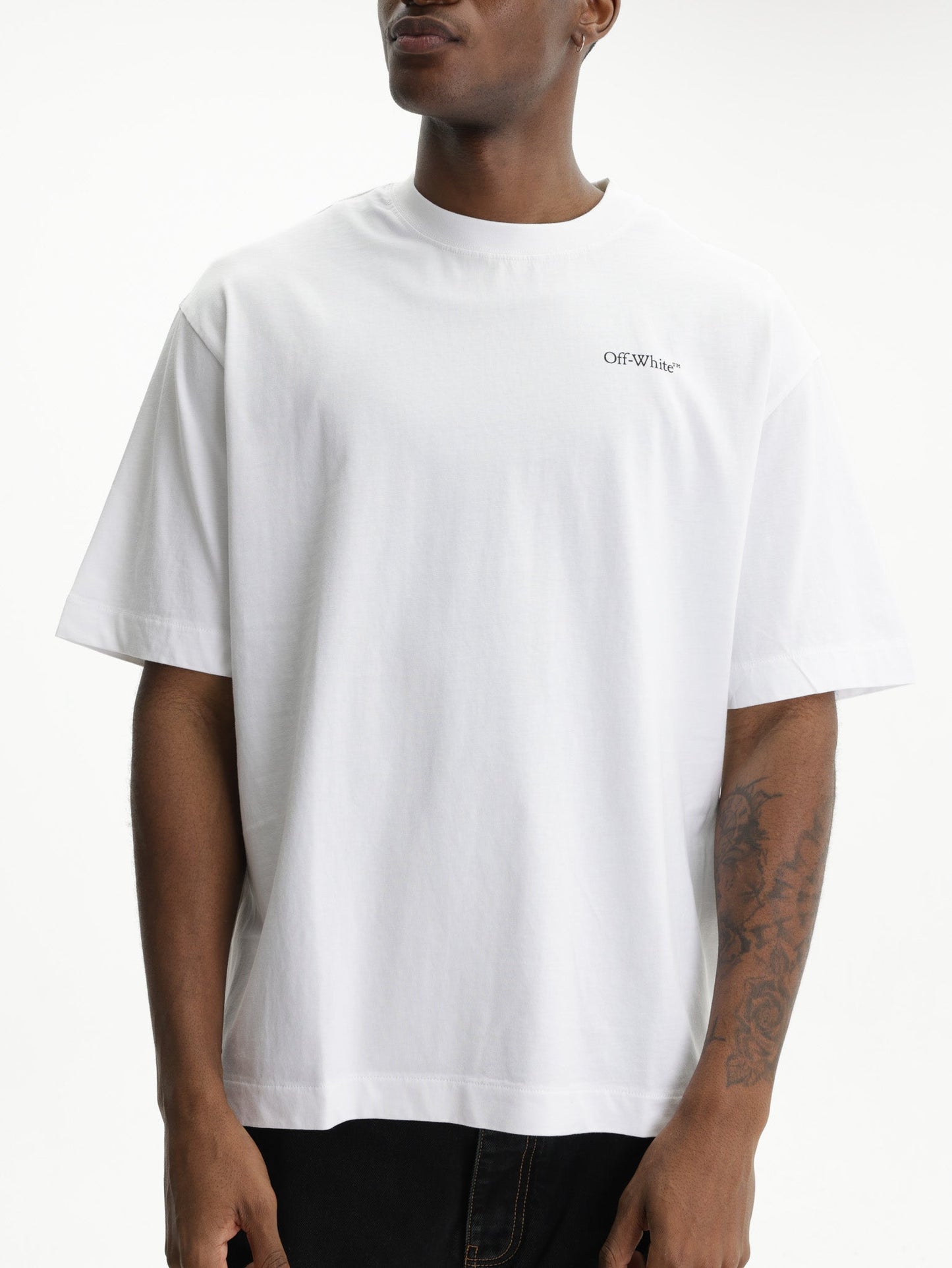 Off - White T-Shirt Half Arrows SS Skate White