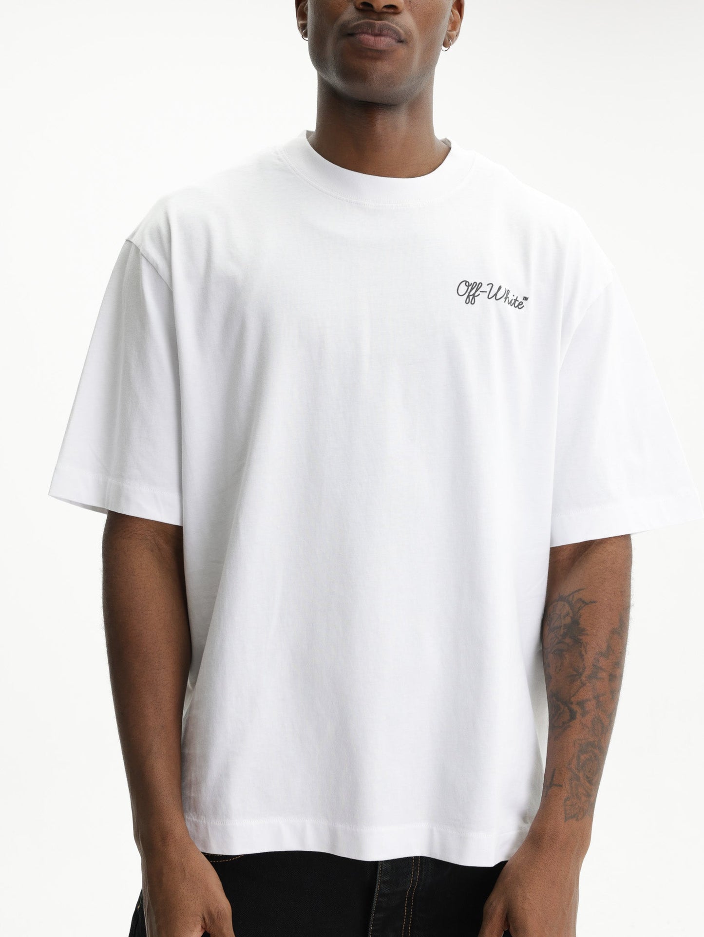 Off - White T-Shirt Script Skate White