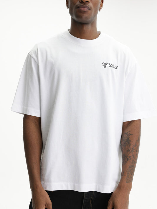 Off - White T-Shirt Script Skate White