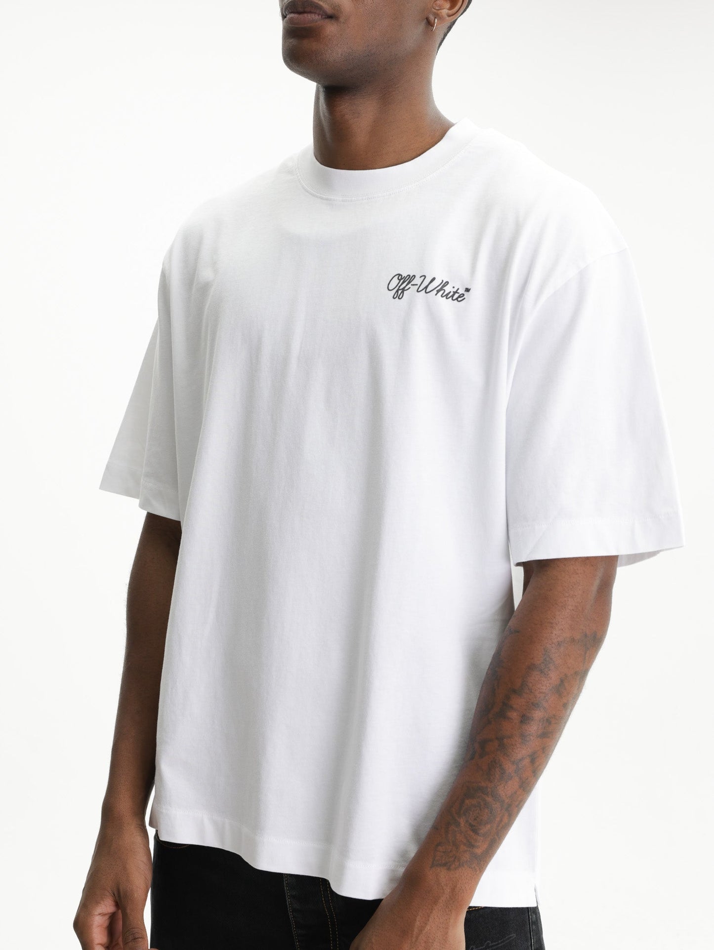 Off - White T-Shirt Script Skate White