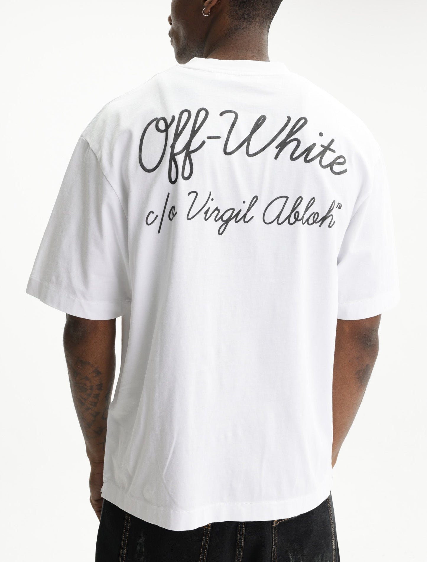 Off - White T-Shirt Script Skate White