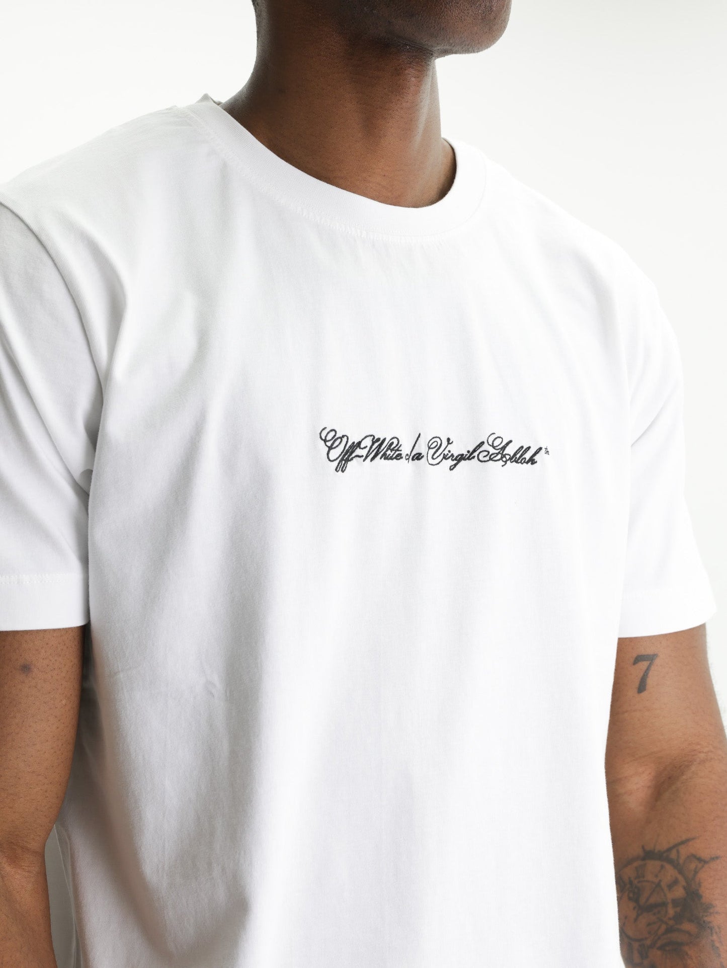 Off - White T-Shirt Script Arrow SS Slim White