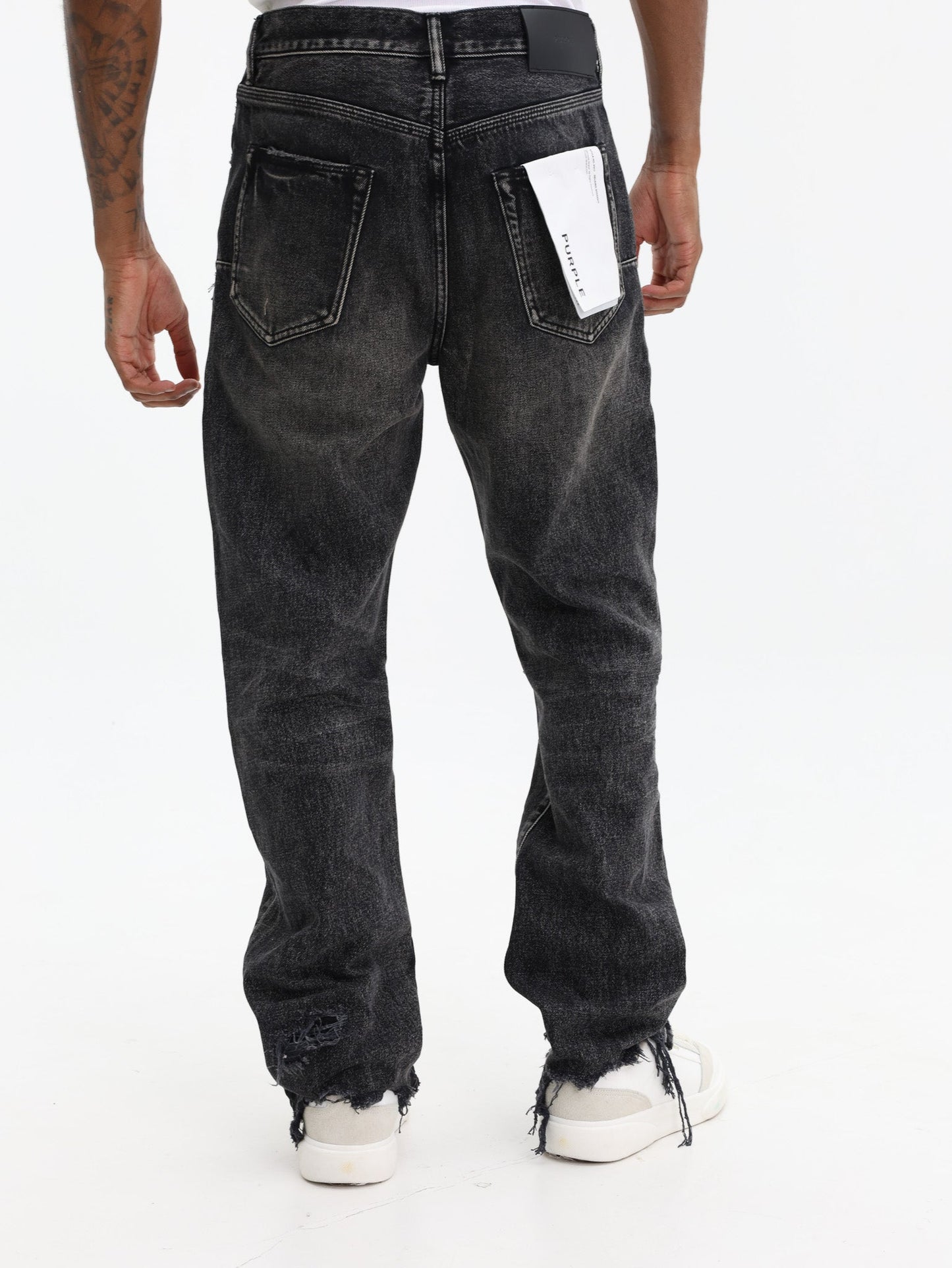 Purple Jeans Repair Blowouts Black