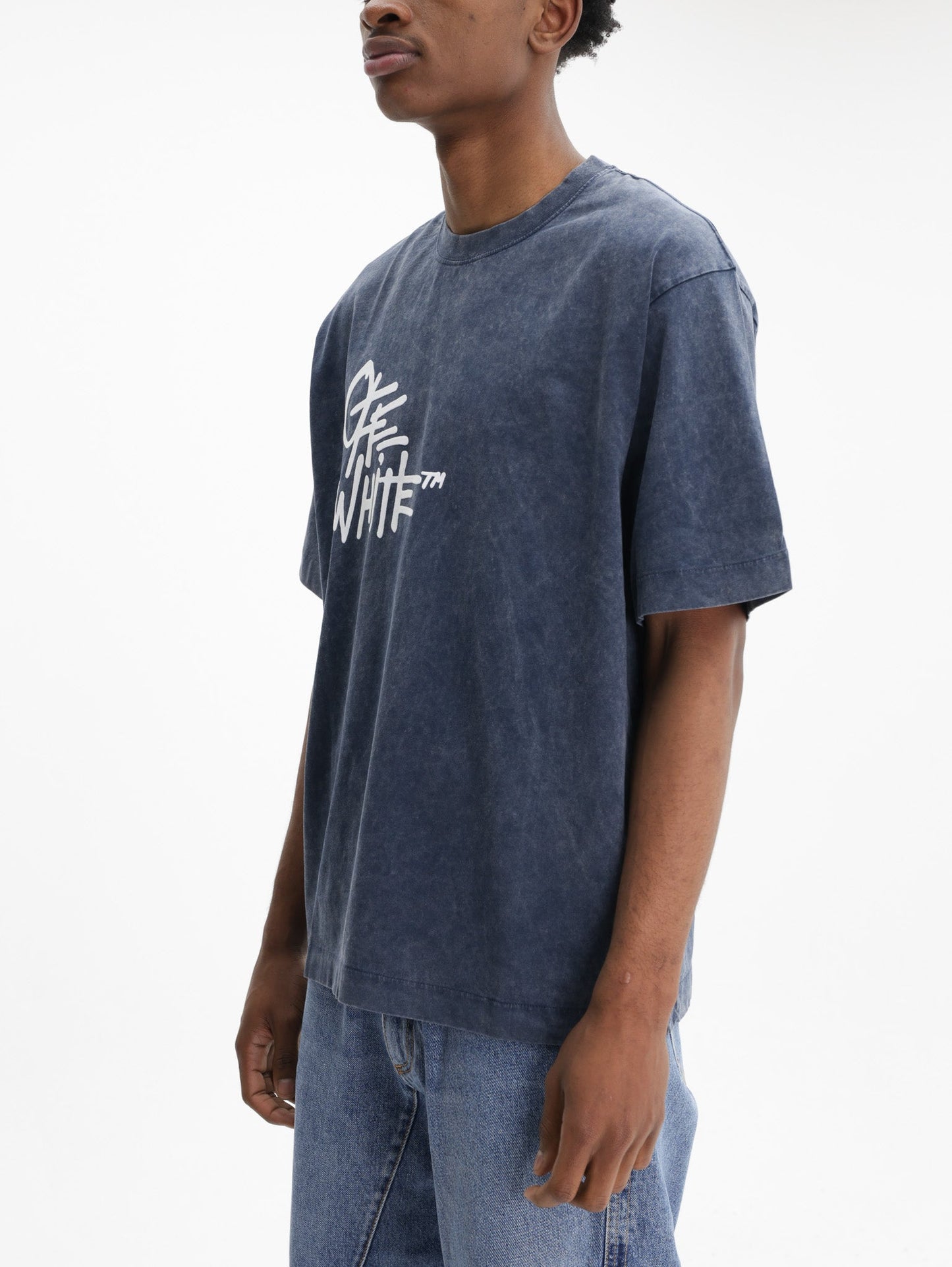 Off - White T-Shirt Skate Vibe Mar Skate Midnight Blue