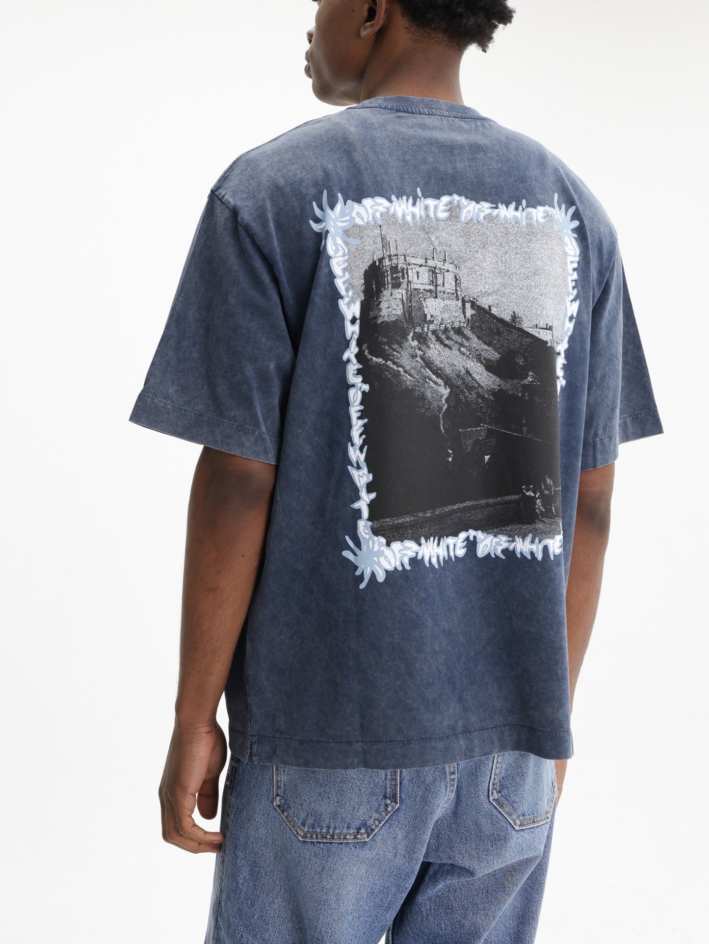 Off - White T-Shirt Skate Vibe Mar Skate Midnight Blue
