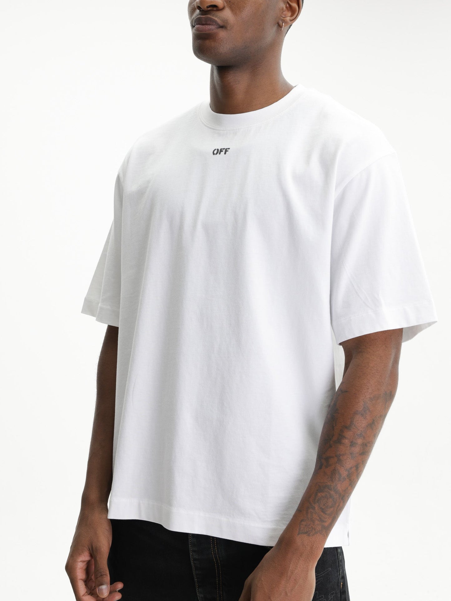 Off - White T-Shirt Rubbed Paint Arrows White