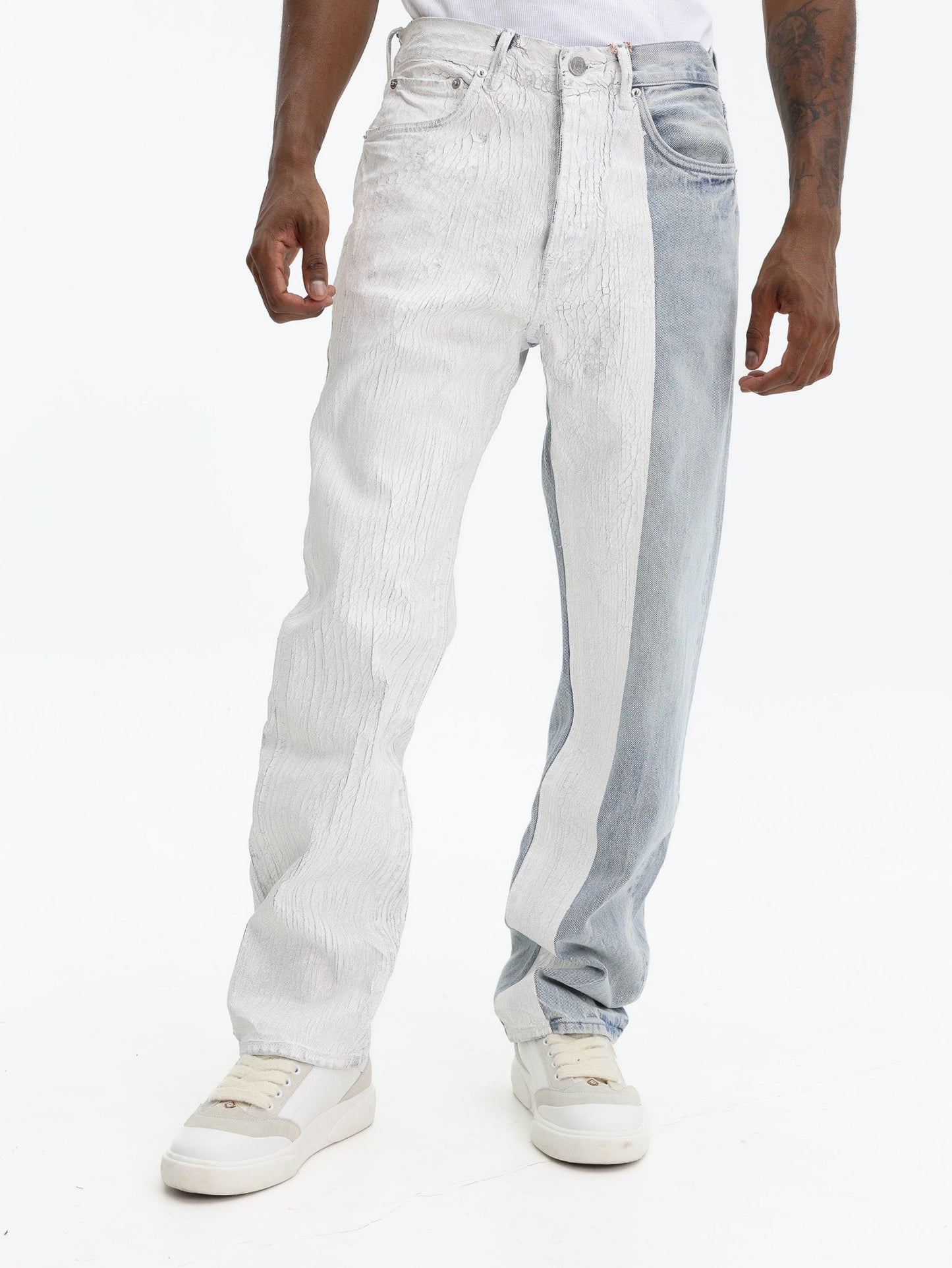 Purple Jeans Crackle Silver Lt Indigo