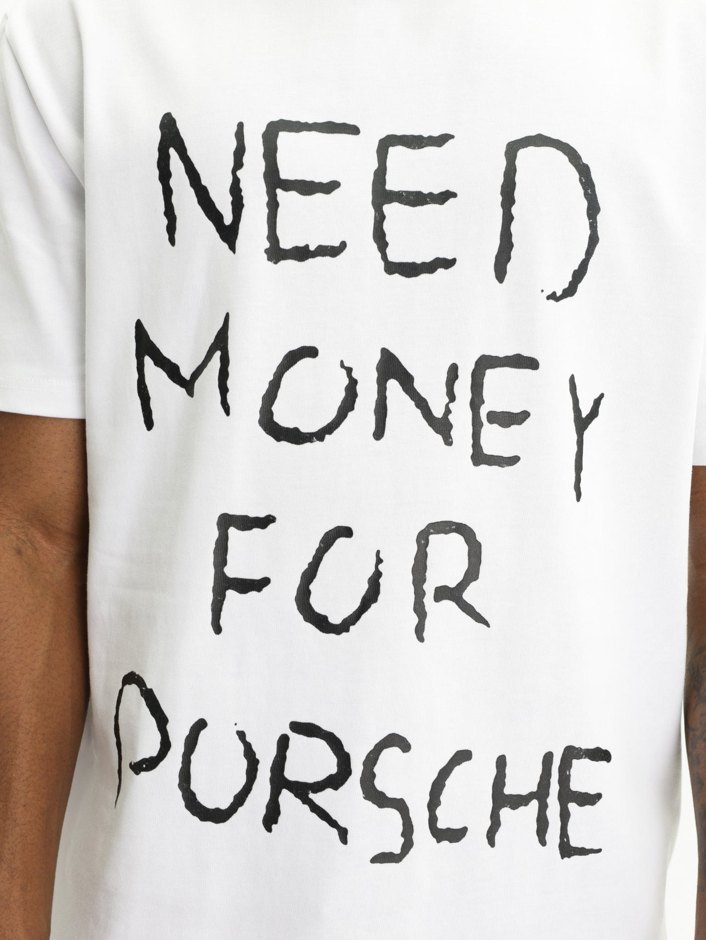 Need Money For Porsche Front Print White