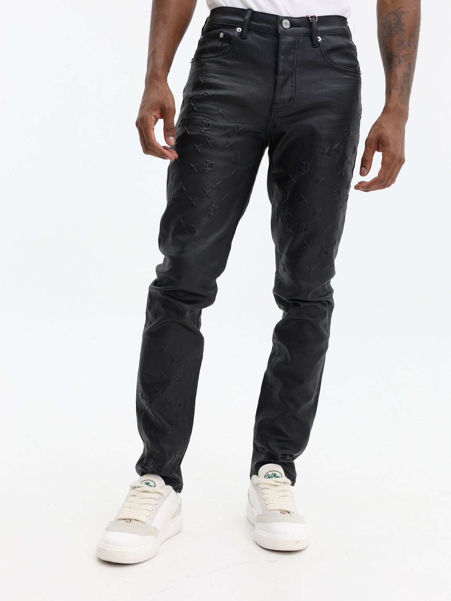 Purple Jeans Skinny Mono Embossed Film Black