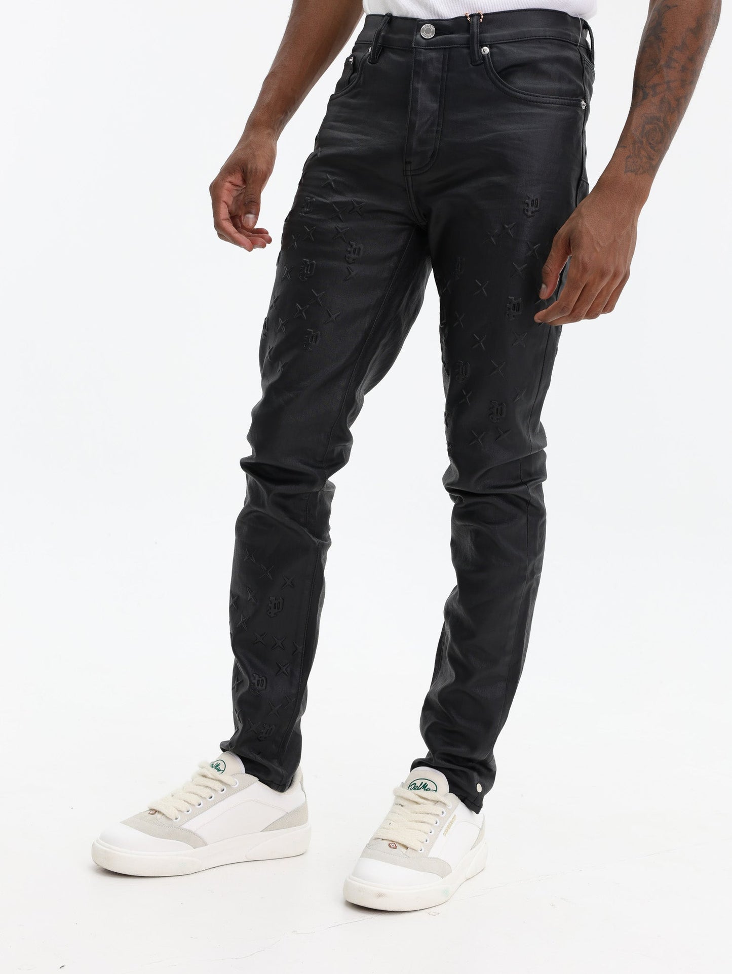 Purple Jeans Skinny Mono Embossed Film Black