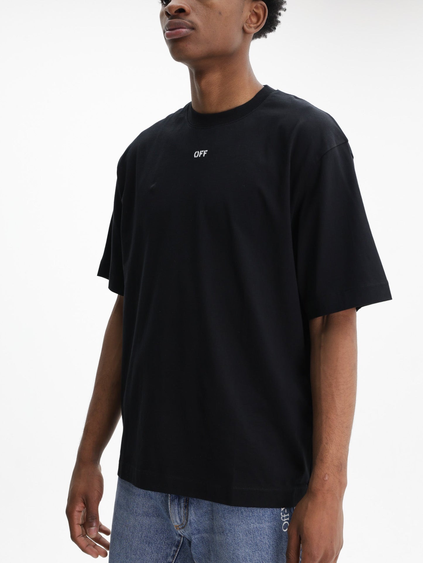 Off - White T-Shirt New Off Stamp Skate Black