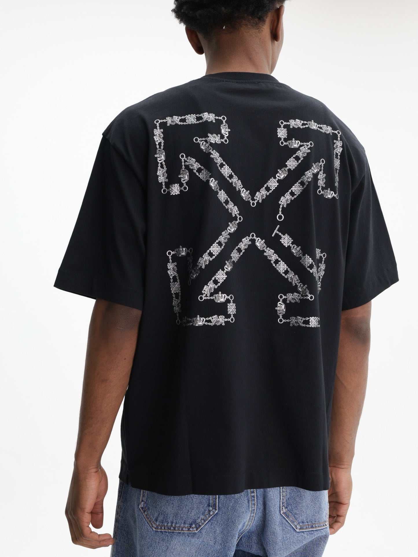 Off - White T-Shirt New Off Stamp Skate Black