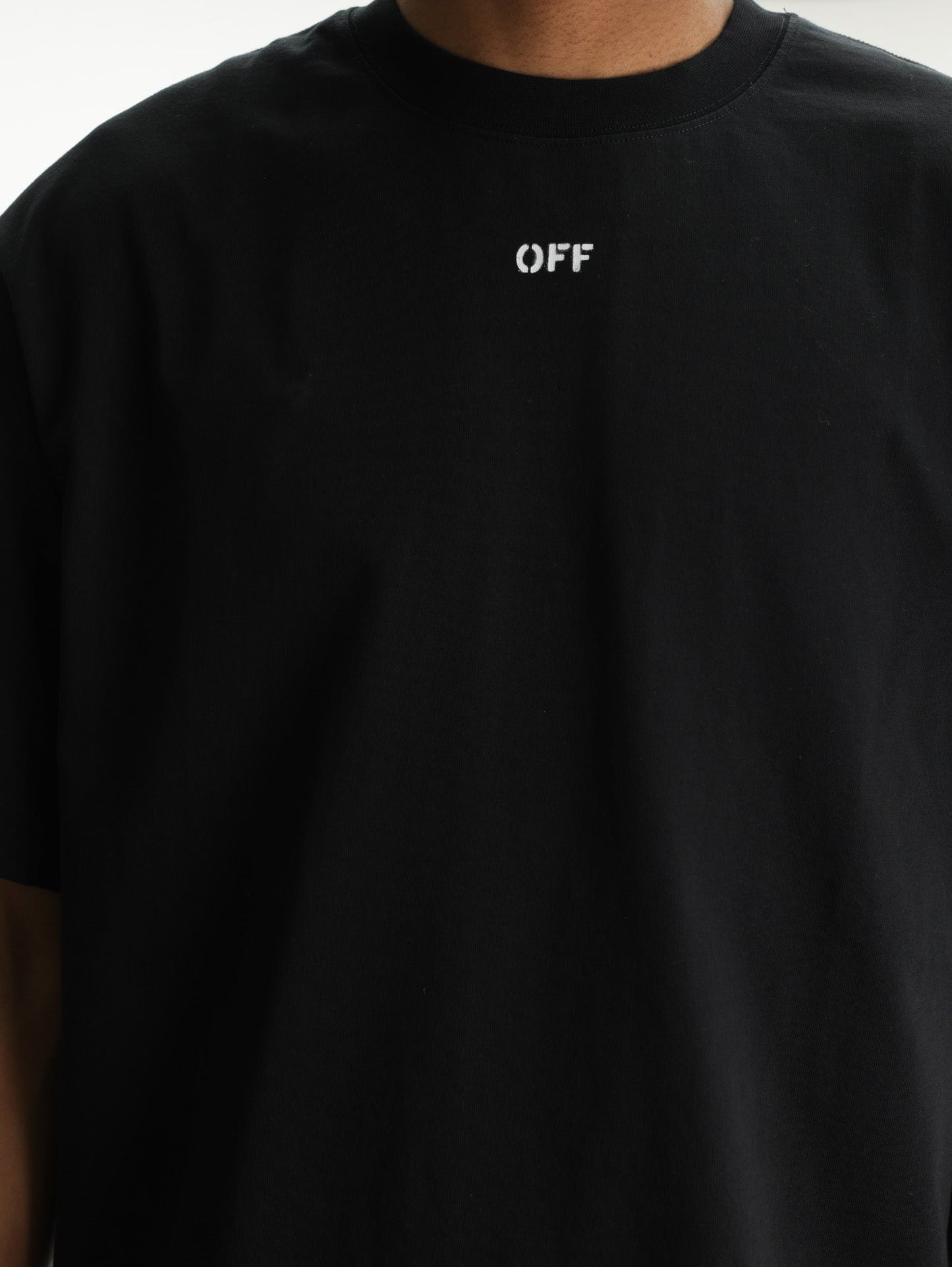 Off - White T-Shirt New Off Stamp Skate Black