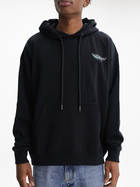 Off - White Hoodie Moon Skate Black