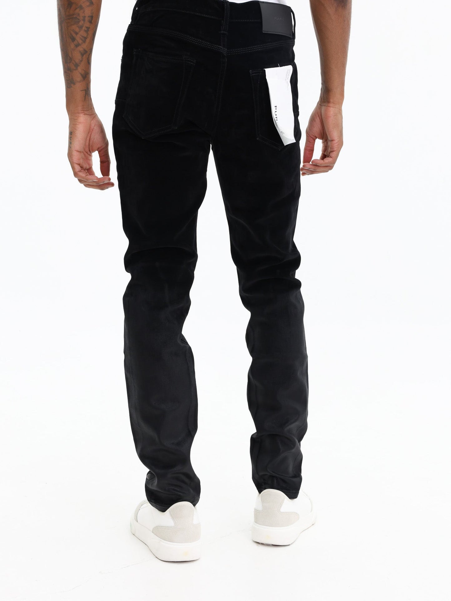 Purple Jeans Skinny Flock Dipped Black