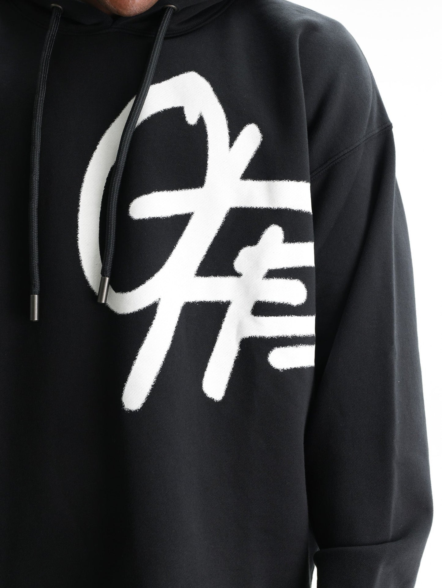 Off - White Hoodie Shared Spray Logo Black