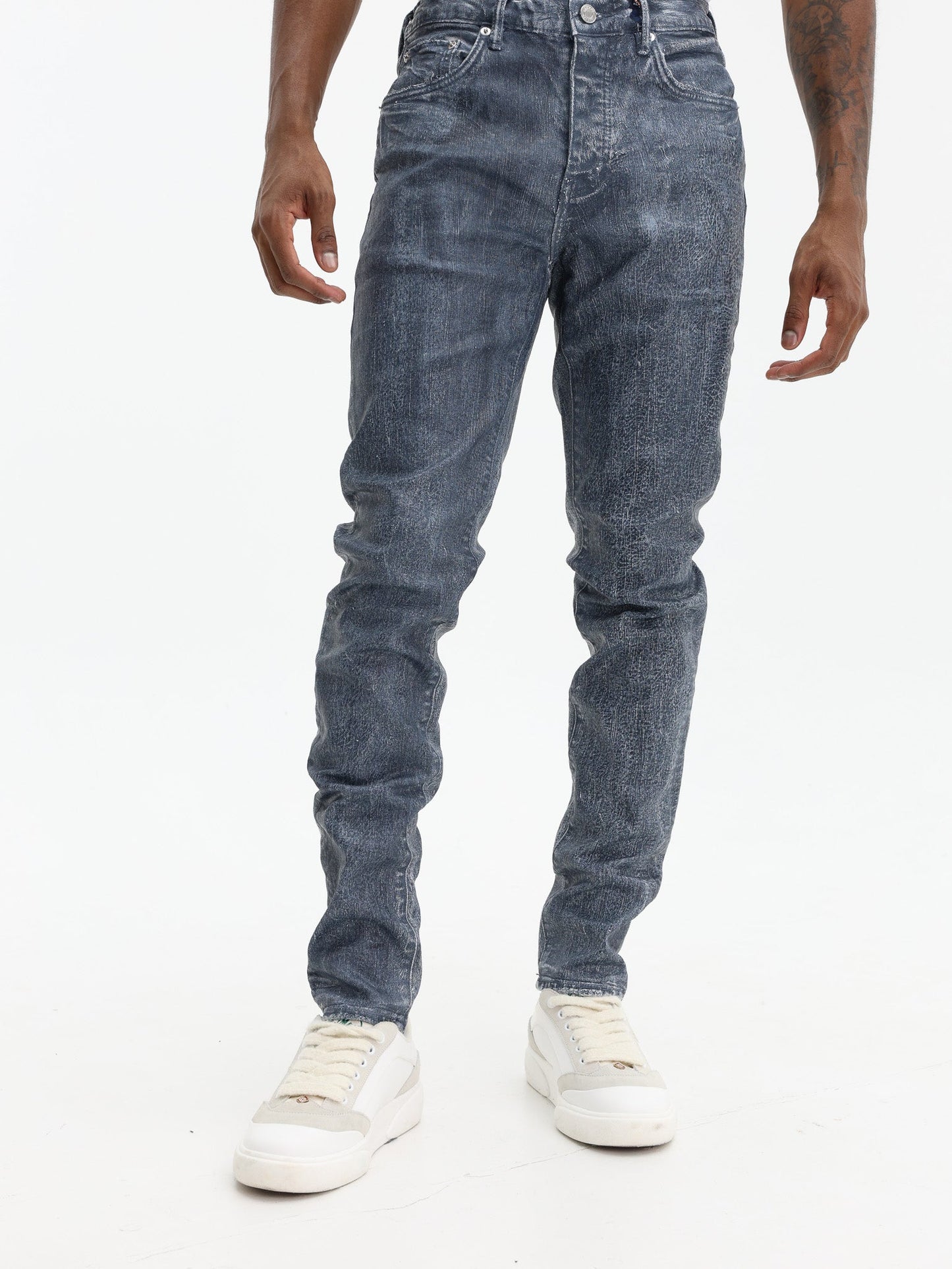 Purple Jeans Skinny Aden Coated Navy