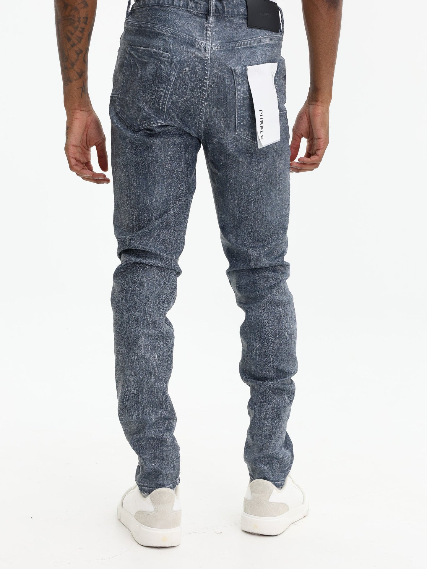 Purple Jeans Skinny Aden Coated Navy