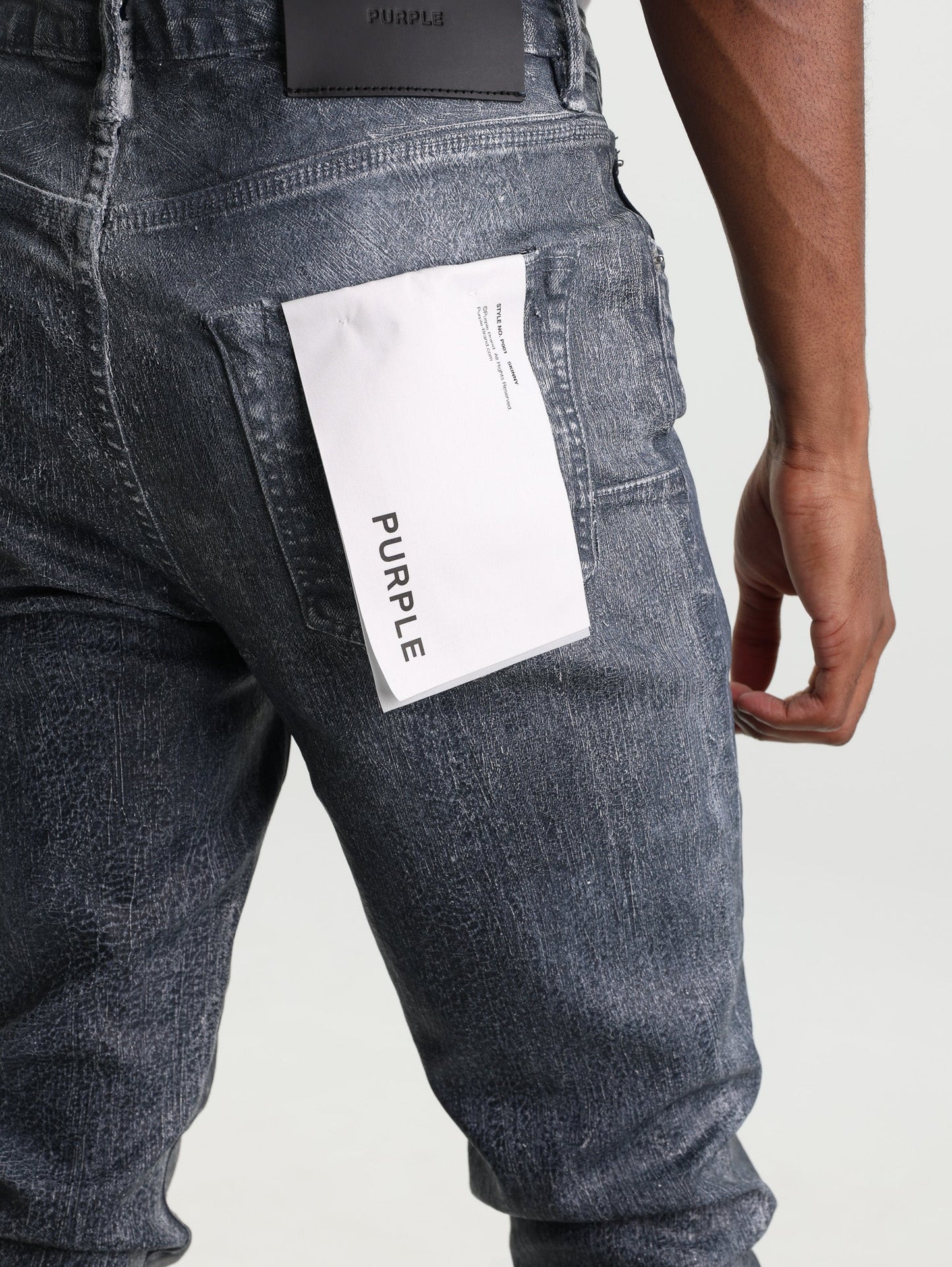 Purple Jeans Skinny Aden Coated Navy