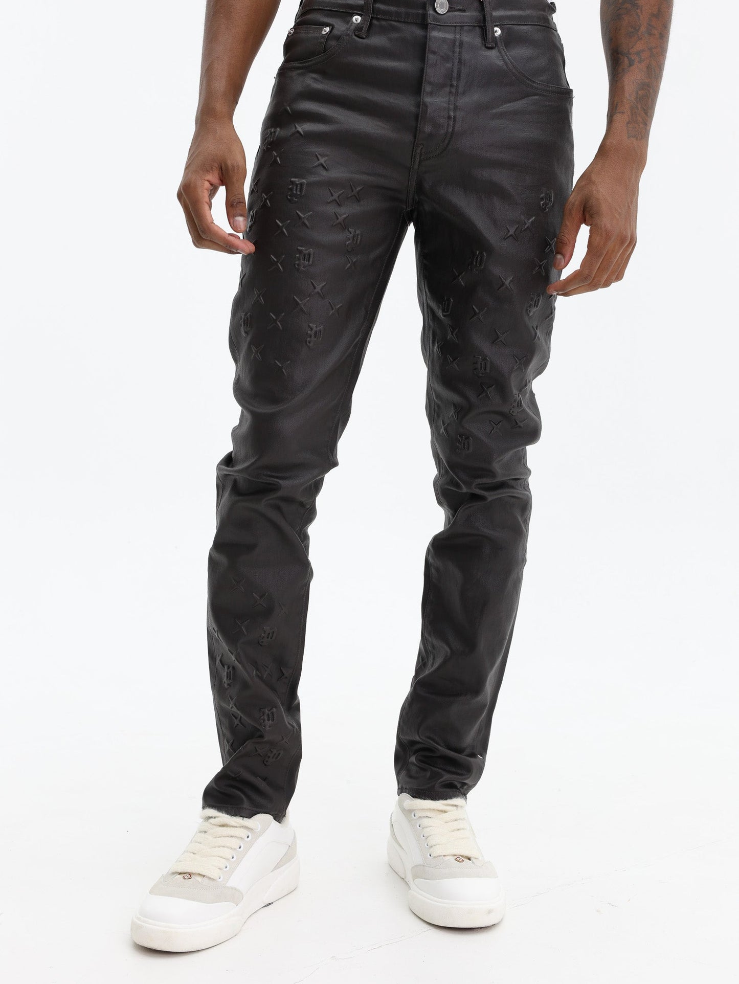 Purple Jeans Skinny Mono Embossed Film Brown