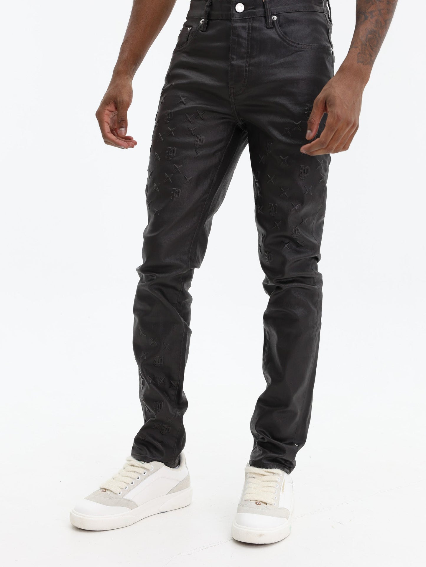 Purple Jeans Skinny Mono Embossed Film Brown