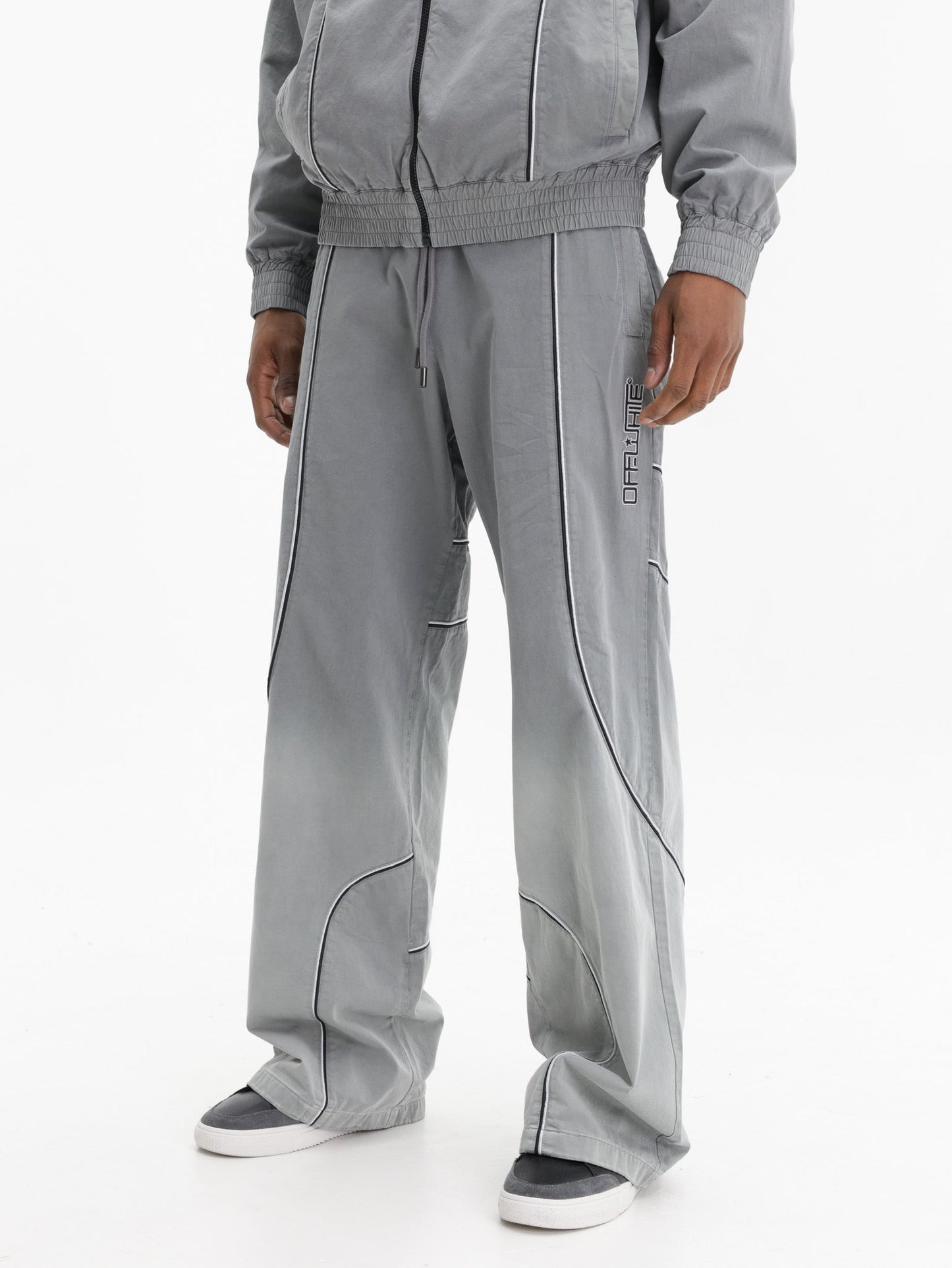 Off - White Track Pants Slouchy Garment Dye Grey