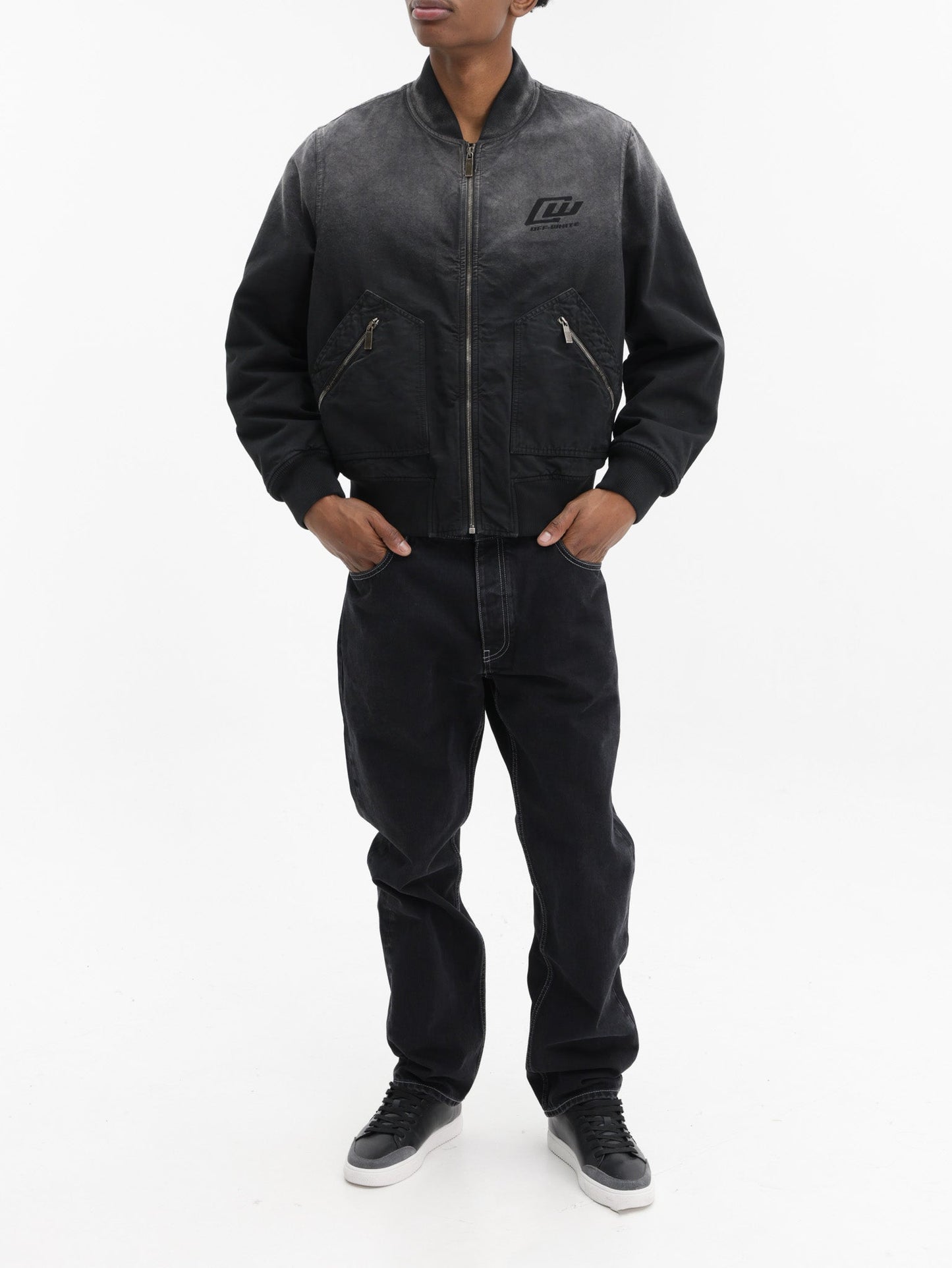 Off - White Jeans Half Arrow Darted Black