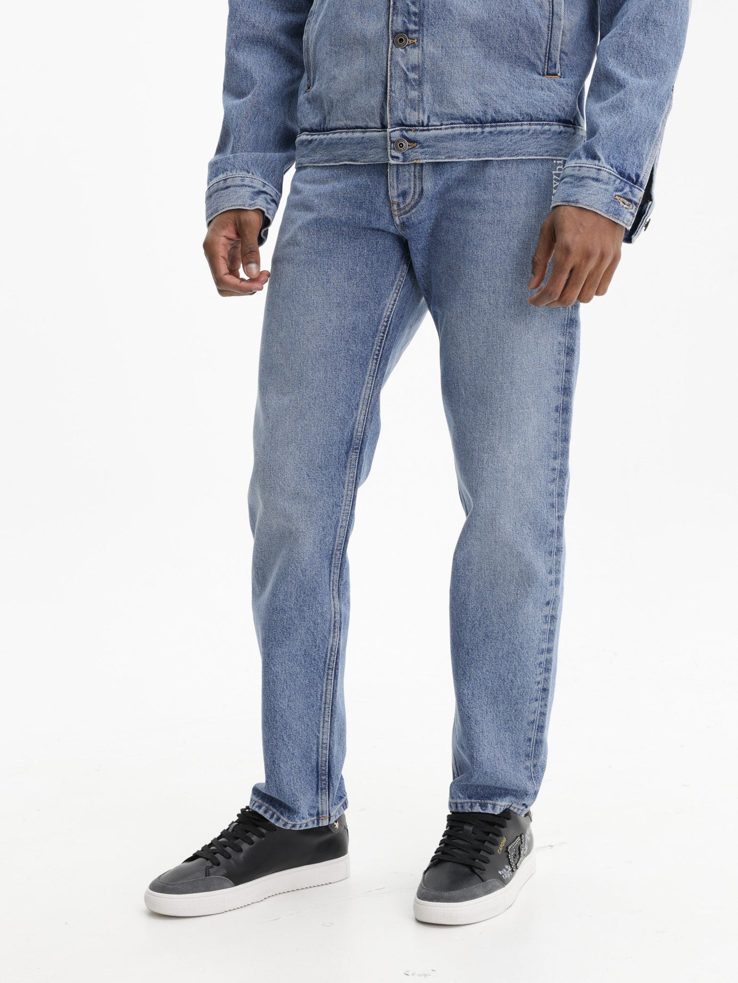 Off - White Jeans Half Arrow Darted Medium Wash