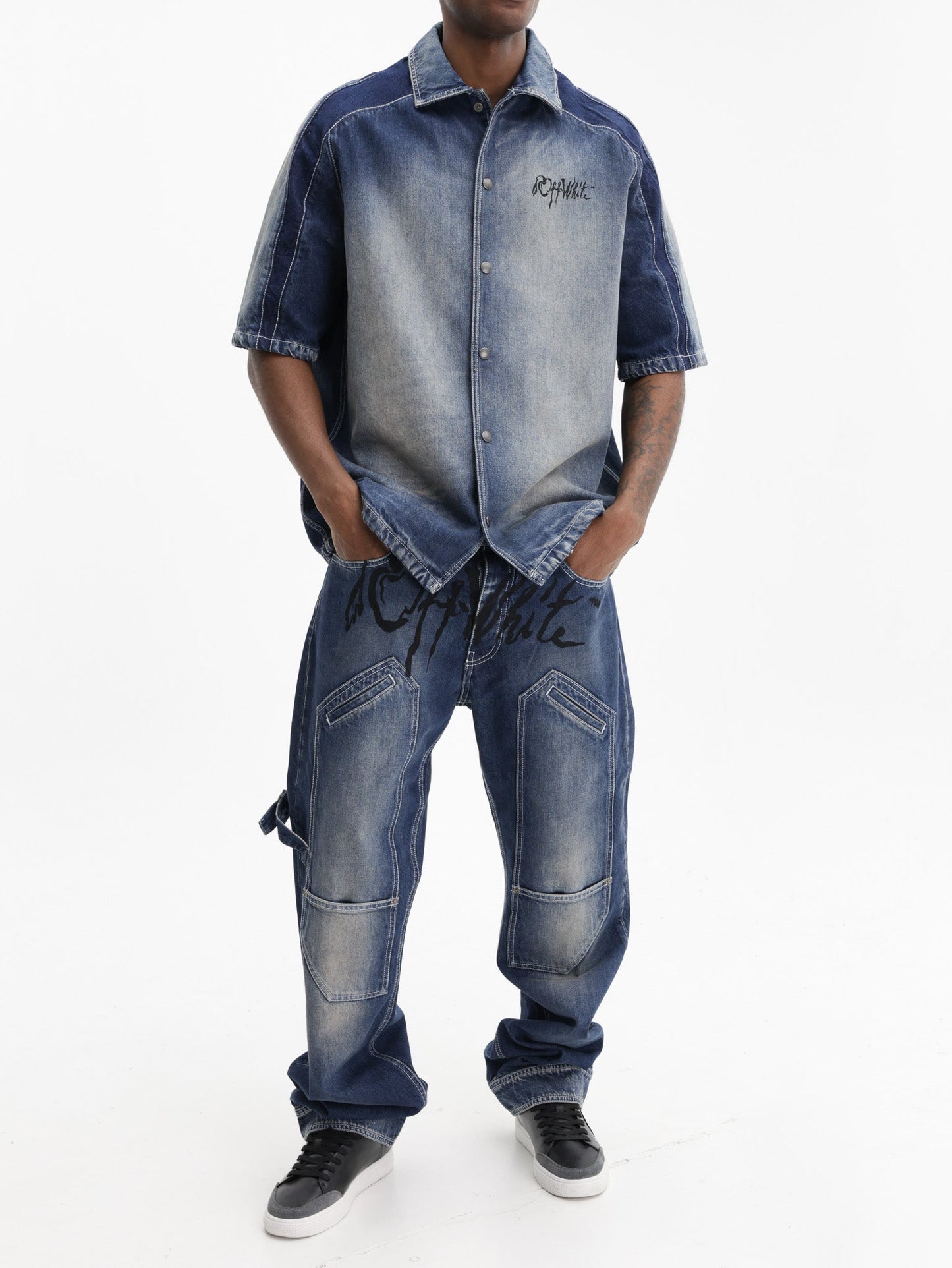 Off - White Shirt Cherry Bowling Dark Wash