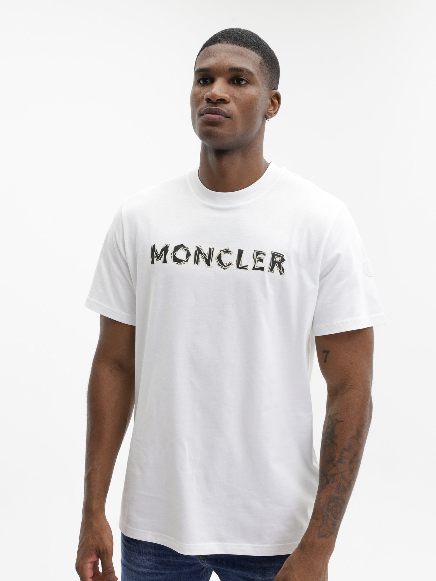 Moncler Crew Front Logo White