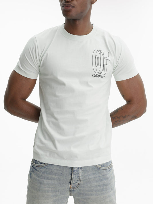 Off - White T-Shirt Big Double Arrow Light Blue