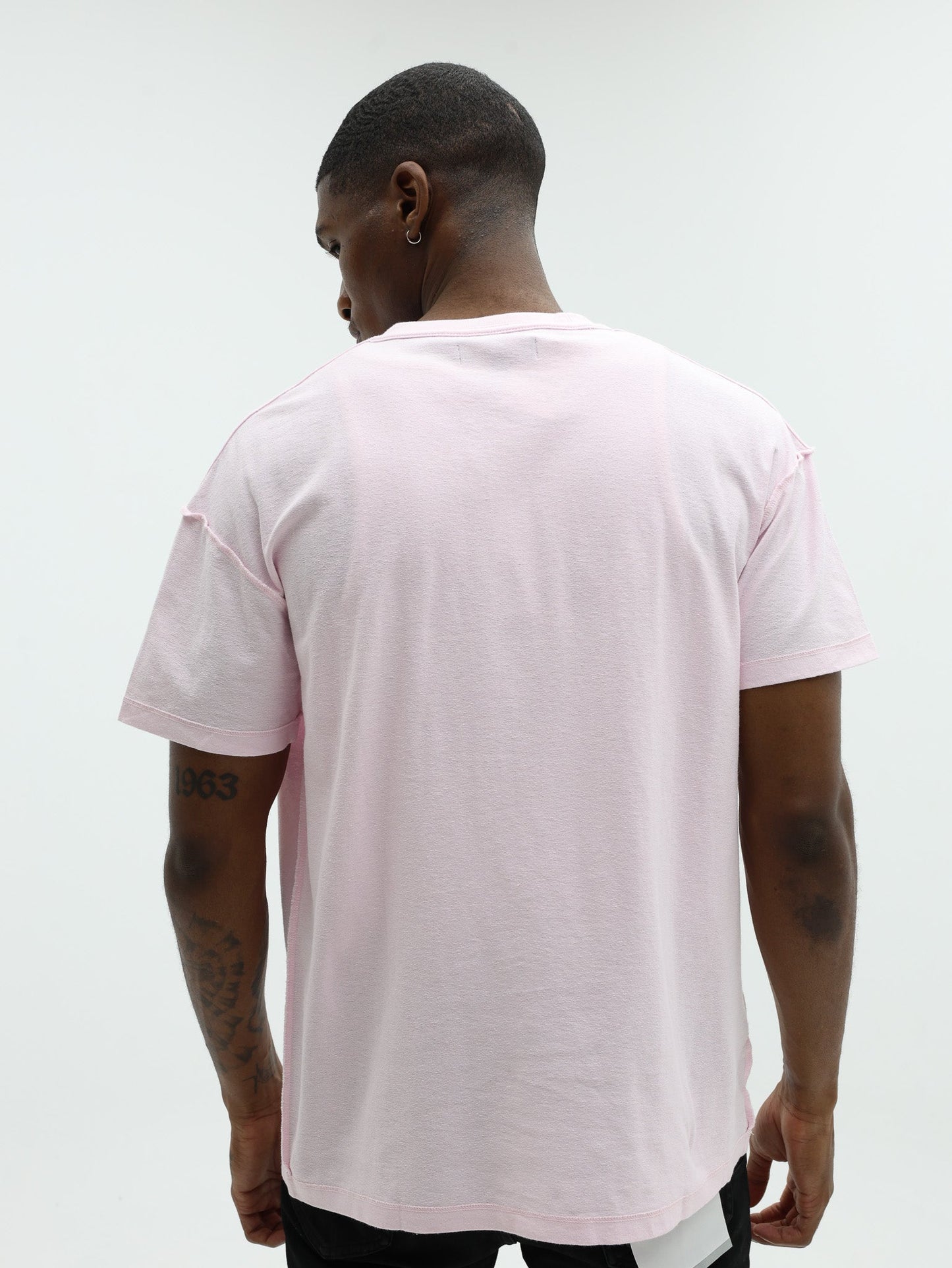 Purple T-Shirt Textured Inside Out Tee Pink