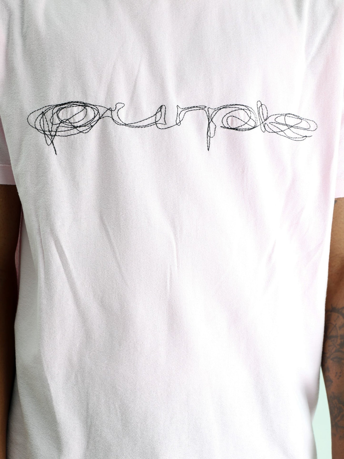 Purple T-Shirt Textured Inside Out Tee Pink