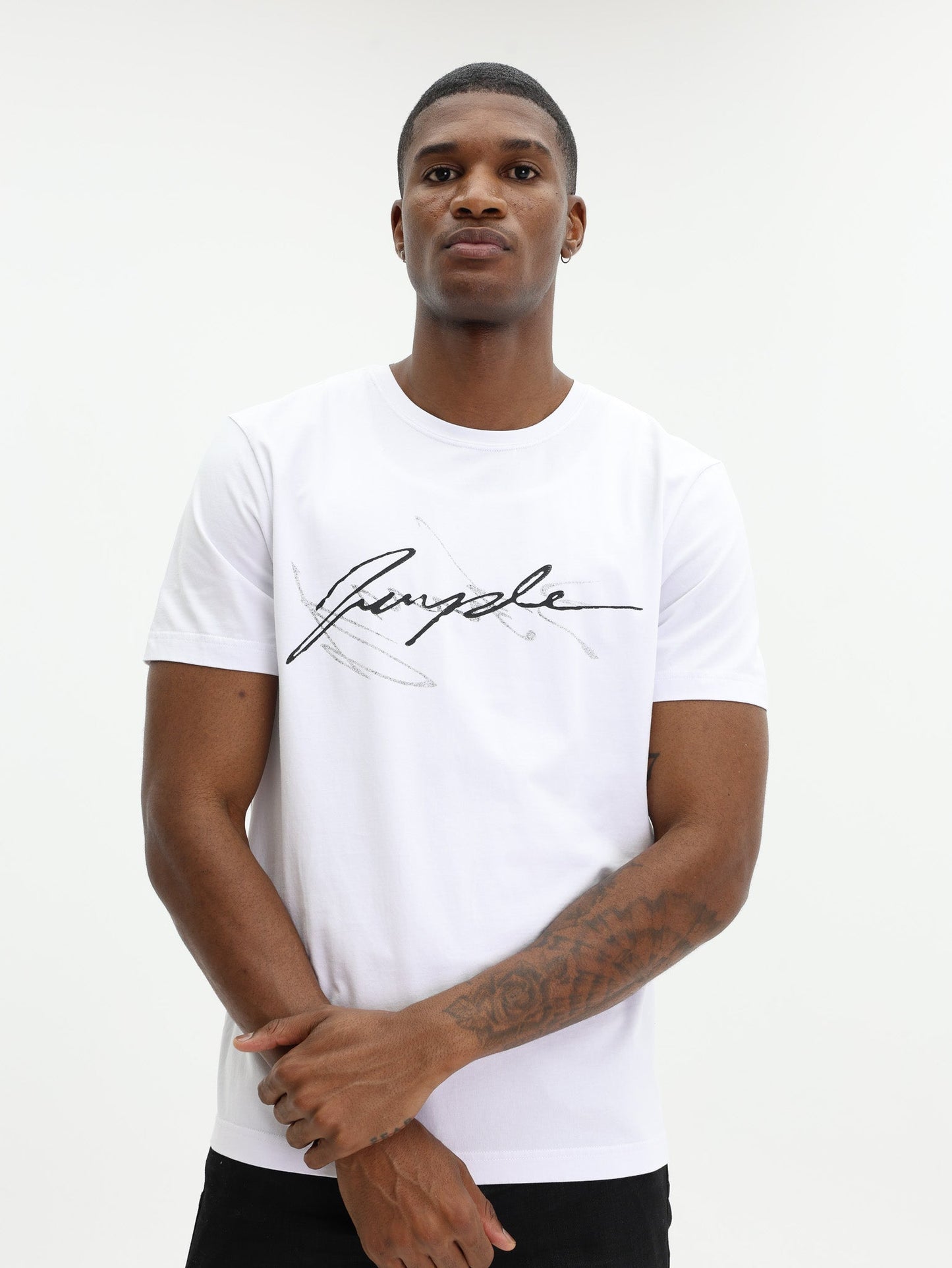 Purple T-Shirt Clean Jersey Ss Tee White