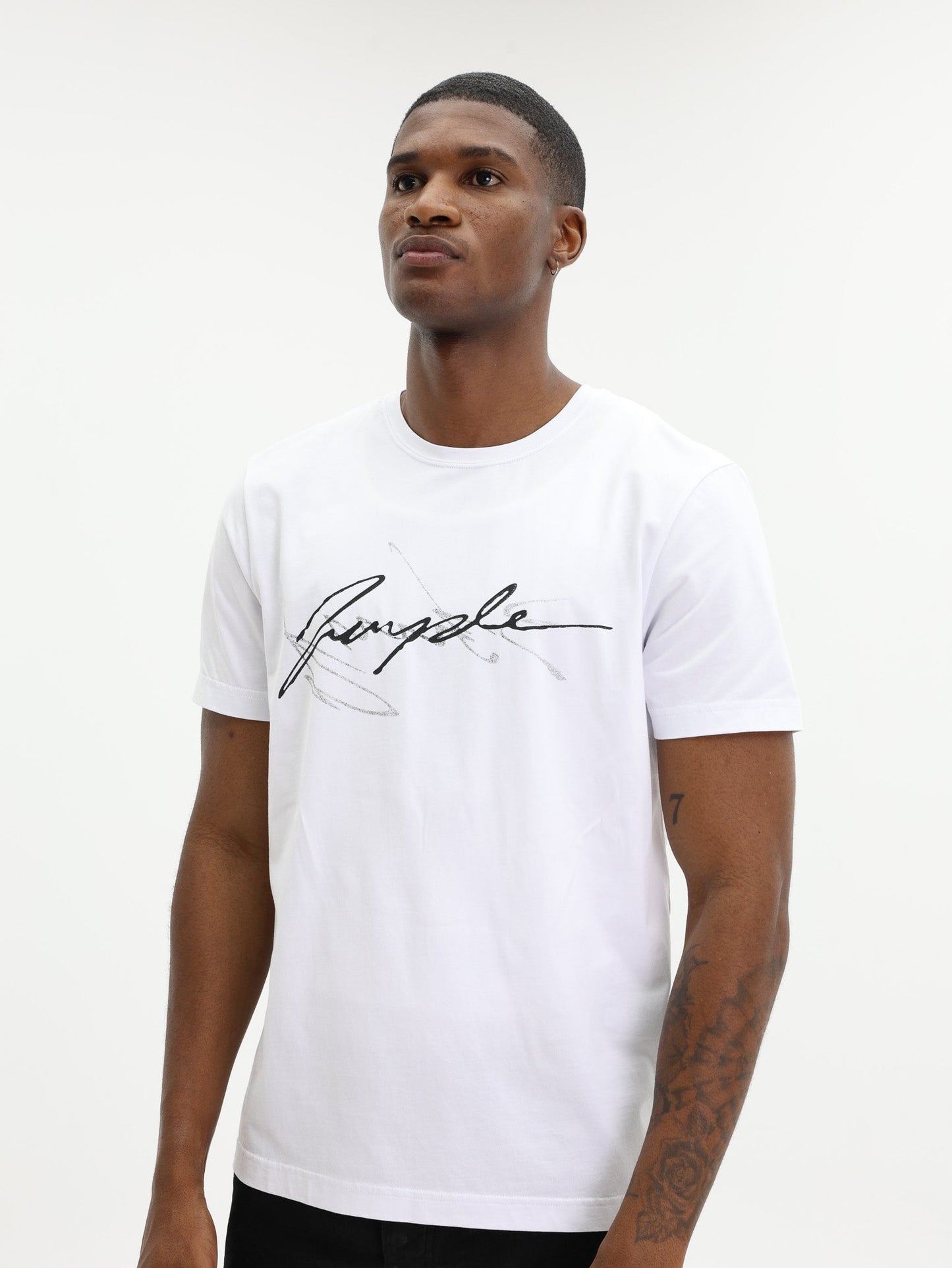 Purple T-Shirt Clean Jersey Ss Tee White