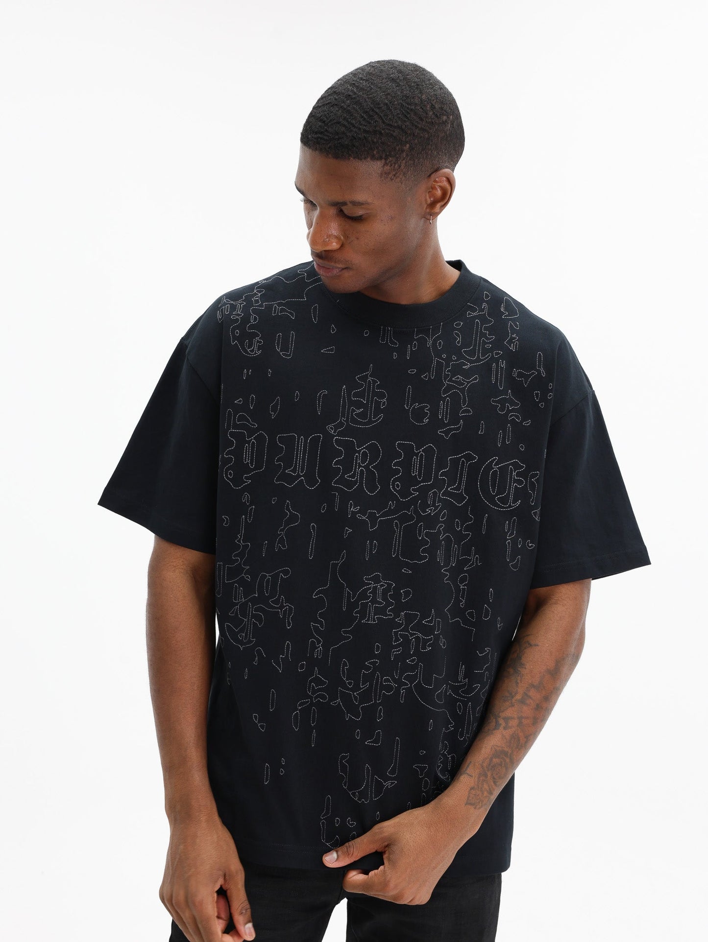 Purple T-Shirt Hwt Jersey Oversized Ss Tee Black
