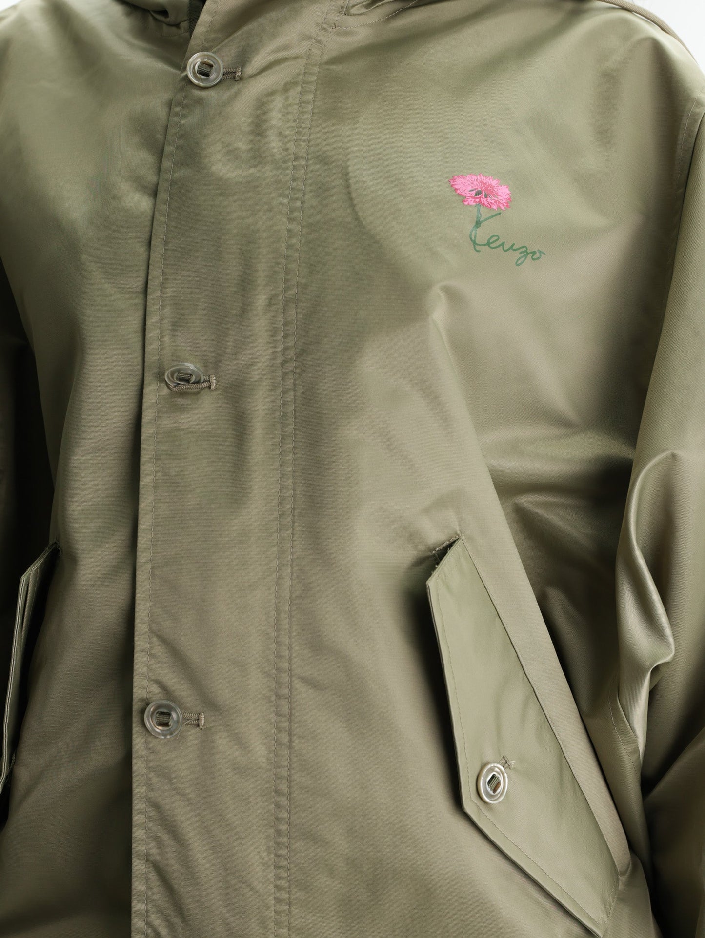 Kenzo Jacket Windbreaker Hooded Khaki