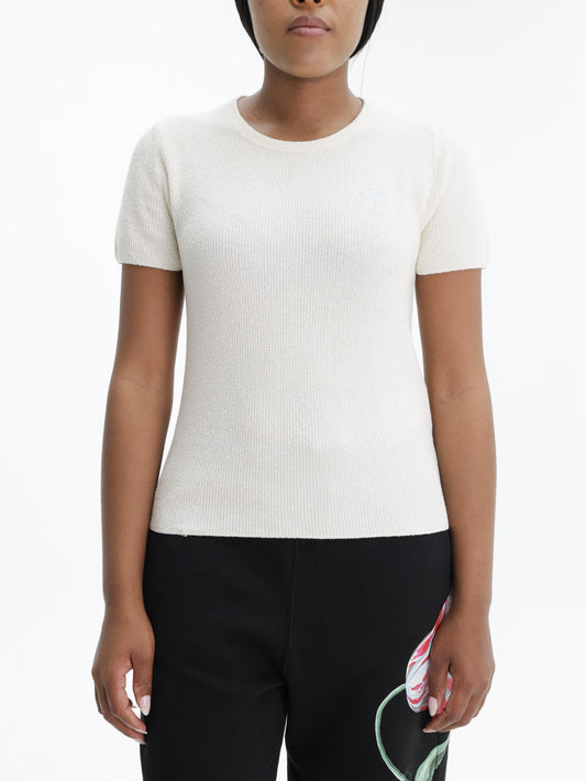 Kenzo T-Shirt Tulip Emroidered Cream