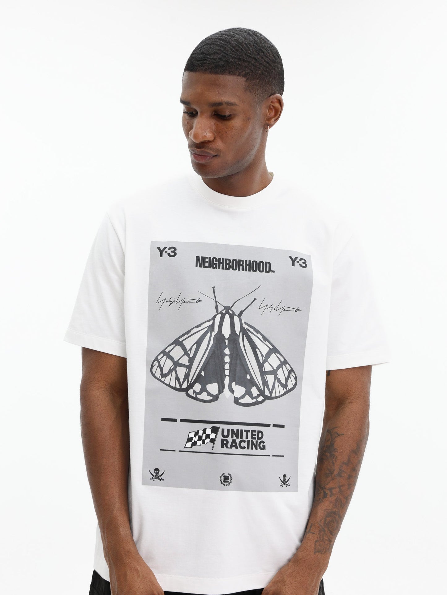 Y-3 T-Shirt NBHD GFX Butterfly Cloud White