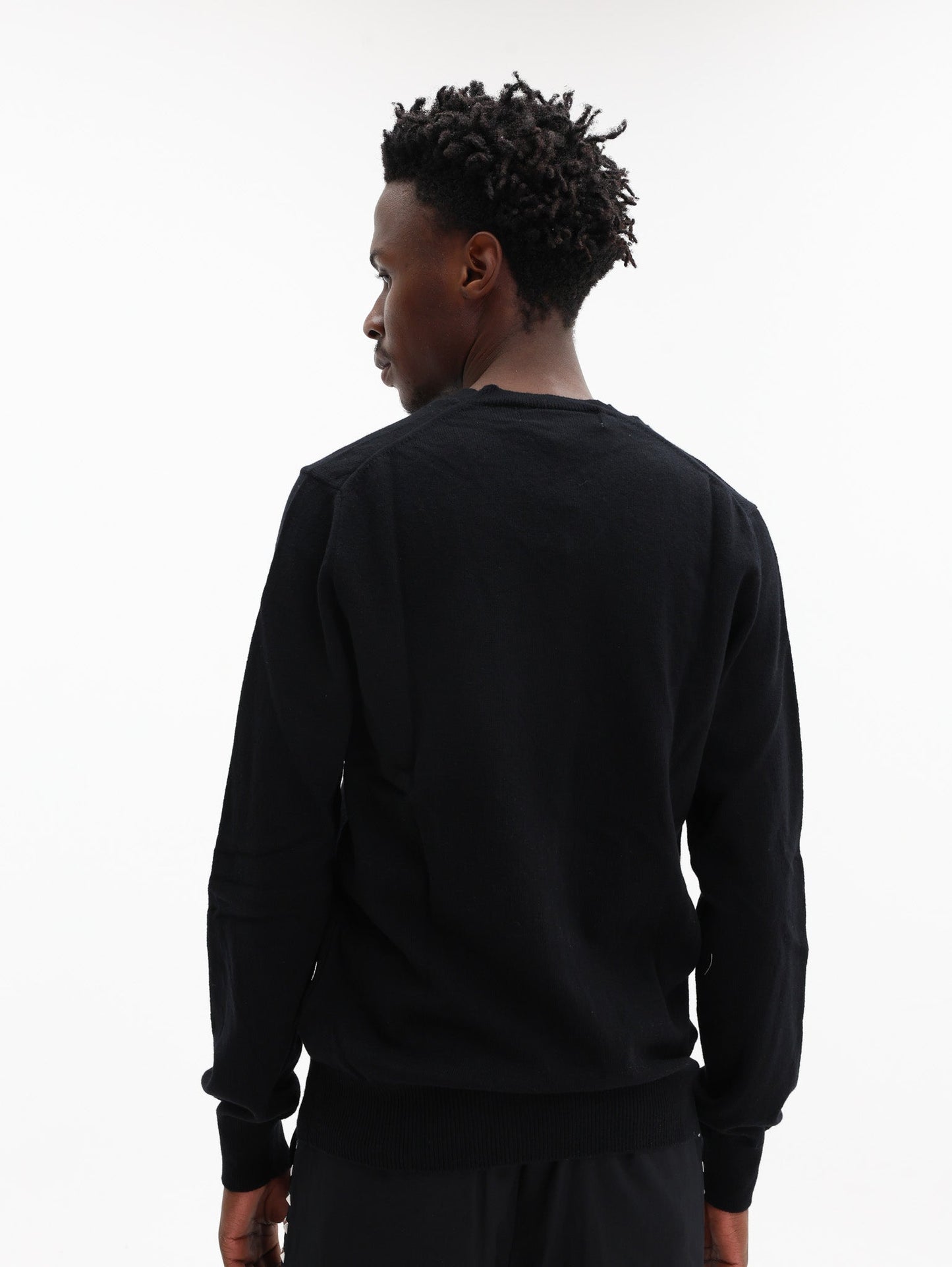 Comme Des Garcons Sweater V Neck Black Rhinestone Black