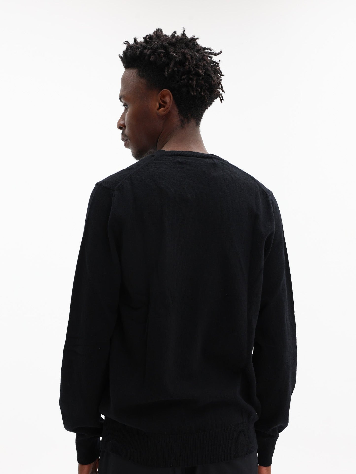 Comme Des Garcons Sweater Red Rhinestone Emblem Black