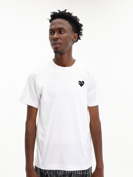 Comme Des Garcons T-Shirt Play Black Heart White