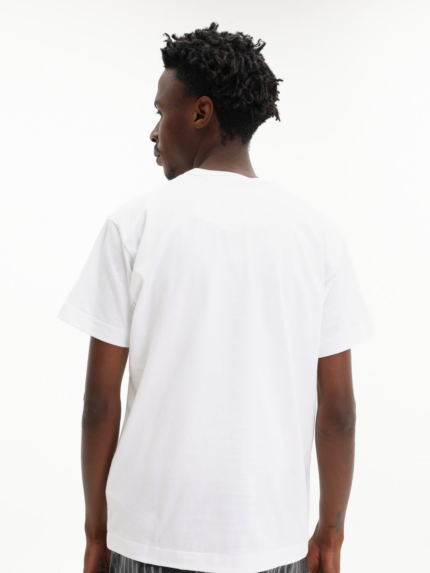 Comme Des Garcons T-Shirt Play Emblem Rhinestone Heart White