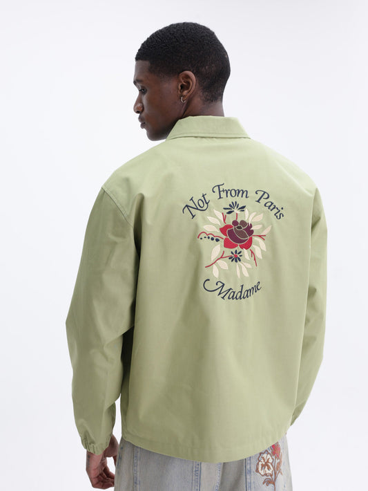 Drole Jacket Slogan Rose Olive